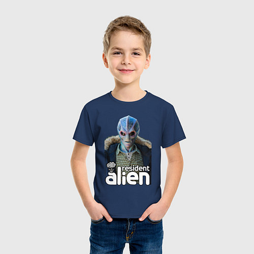 Детская футболка Resident alien / Тёмно-синий – фото 3