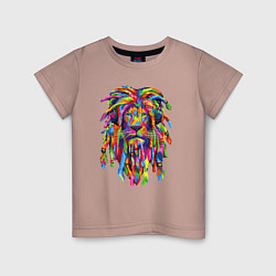 Футболка хлопковая детская Lion dreaD, цвет: пыльно-розовый