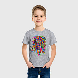 Футболка хлопковая детская Lion dreaD, цвет: меланж — фото 2