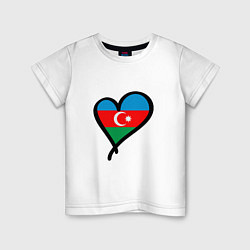Футболка хлопковая детская Azerbaijan Heart, цвет: белый