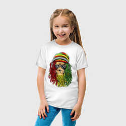 Футболка хлопковая детская Rasta lioN, цвет: белый — фото 2