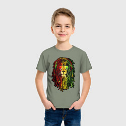Футболка хлопковая детская Jam lioN, цвет: авокадо — фото 2