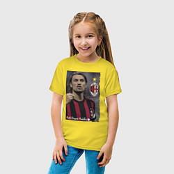 Футболка хлопковая детская Paolo Cesare Maldini - Milan, captain, цвет: желтый — фото 2