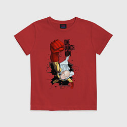Футболка хлопковая детская Saitama One Punch, цвет: красный