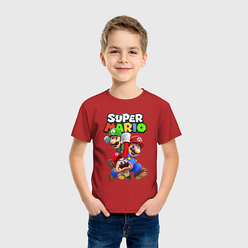 Детская футболка Братья Марио / Красный – фото 3
