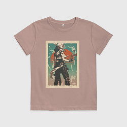 Футболка хлопковая детская Jett art, цвет: пыльно-розовый