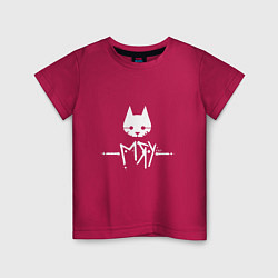 Футболка хлопковая детская Stray: Мяу, цвет: маджента