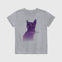 Футболка хлопковая детская Sweet Kitty, цвет: меланж