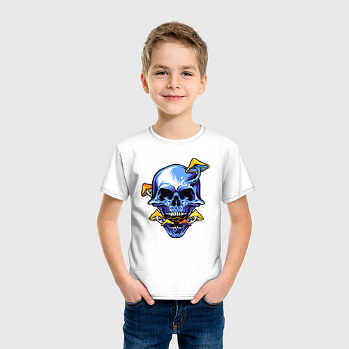 Детская футболка Skull & Mushrooms / Белый – фото 3