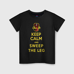 Футболка хлопковая детская Cobra Kai - Keep calm and sweep the leg, цвет: черный