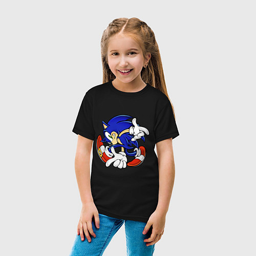 Детская футболка Blue Hedgehog / Черный – фото 4