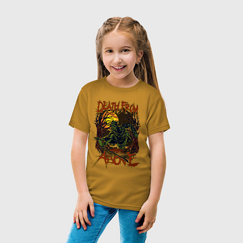Детская футболка Мрачный жнец смерти / Горчичный – фото 4