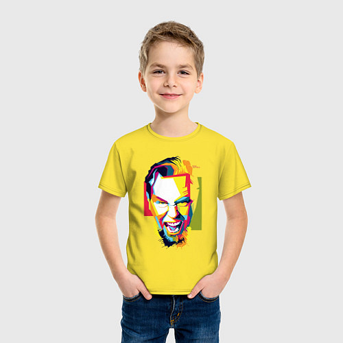 Детская футболка Джеймс Хетфилд поп арт / Желтый – фото 3