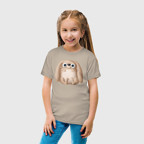 Детская футболка Большой заяц / Миндальный – фото 4