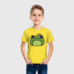 Футболка хлопковая детская Frog Lucky король, цвет: желтый — фото 2