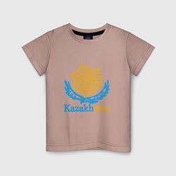 Футболка хлопковая детская Казахстан - Kazakhstan, цвет: пыльно-розовый