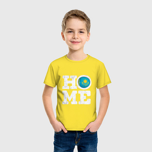 Детская футболка Дом - Казахстан / Желтый – фото 3