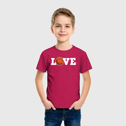 Детская футболка Баскетбол LOVE / Маджента – фото 3