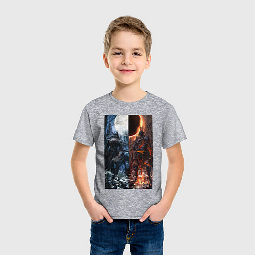 Детская футболка Dark Souls x Bloodborne Дарк Соулс / Меланж – фото 3