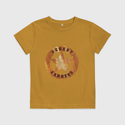 Футболка хлопковая детская Wasteland 3 desert rangers star emblem, цвет: горчичный