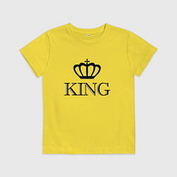 Футболка хлопковая детская KING Парные Король, цвет: желтый