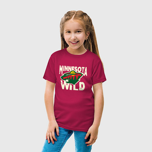 Детская футболка Миннесота Уайлд, Minnesota Wild / Маджента – фото 4