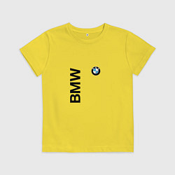Футболка хлопковая детская BMW ато супер, цвет: желтый