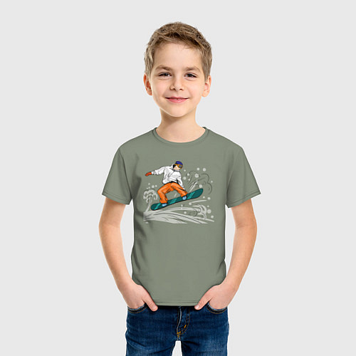 Детская футболка Я - СноуБордист! / Авокадо – фото 3