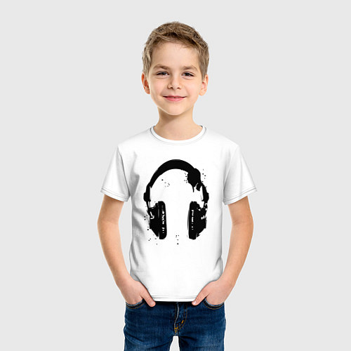 Детская футболка Headphones наушники / Белый – фото 3