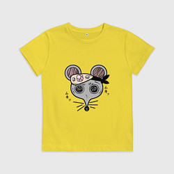 Футболка хлопковая детская Клинок, рассекающий демонов Мыши-ниндзя Шиноби Kim, цвет: желтый