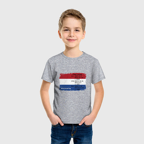 Детская футболка Для дизайнера Флаг Нидерландов / Меланж – фото 3