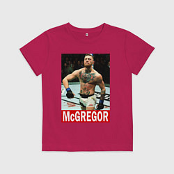 Футболка хлопковая детская Конор МакГрегор McGregor, цвет: маджента