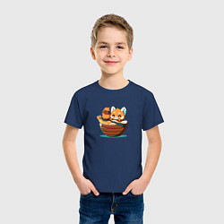Футболка хлопковая детская Inside Ramen Bowl, цвет: тёмно-синий — фото 2