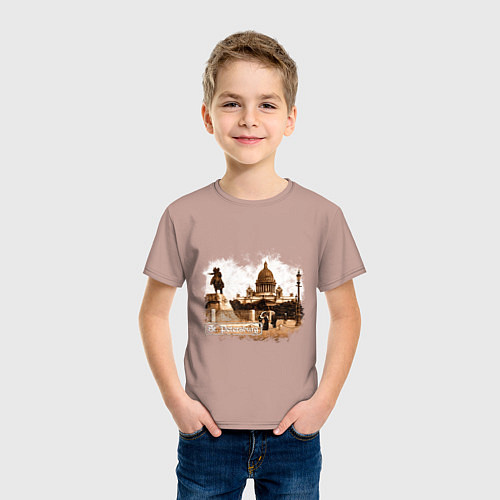 Детская футболка Санкт-Петербург Ретро Питер / Пыльно-розовый – фото 3