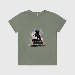 Футболка хлопковая детская Санкт-Петербург Медный всадник, цвет: авокадо