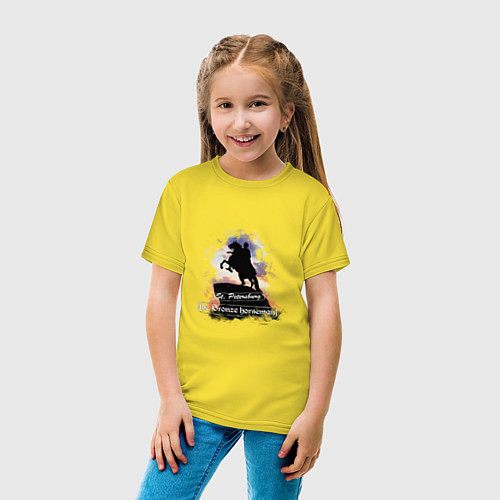 Детская футболка Санкт-Петербург Медный всадник / Желтый – фото 4