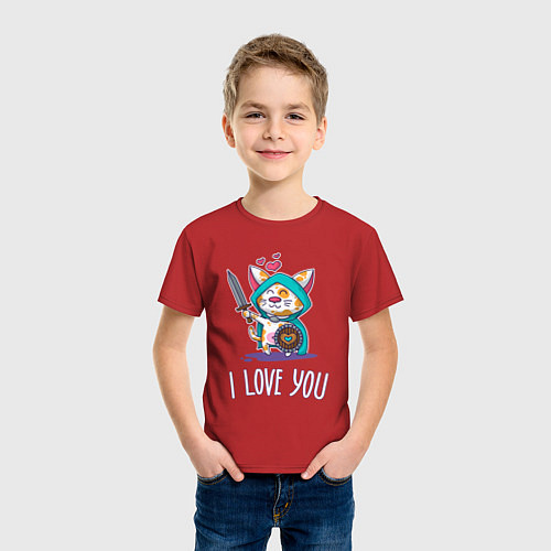 Детская футболка I Love You sooo! / Красный – фото 3