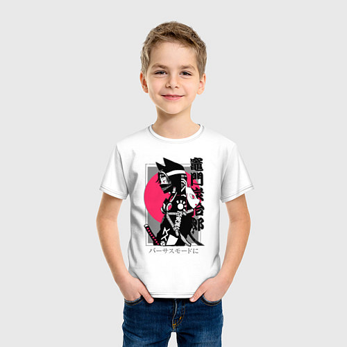 Детская футболка Клинок, рассекающий демонов - red sun / Белый – фото 3