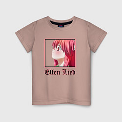 Футболка хлопковая детская Эльфийская песнь Elfen Lied, цвет: пыльно-розовый