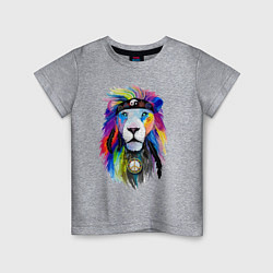 Футболка хлопковая детская Color lion! Neon!, цвет: меланж