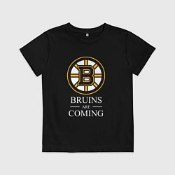 Футболка хлопковая детская Boston are coming, Бостон Брюинз, Boston Bruins, цвет: черный