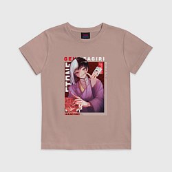 Футболка хлопковая детская Доктор Стоун Dr Stone, Гэн Асагири, цвет: пыльно-розовый
