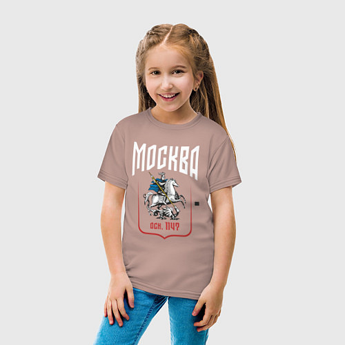 Детская футболка Moscow rider / Пыльно-розовый – фото 4