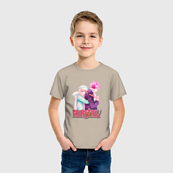 Футболка хлопковая детская Хвост Феи Fairy Tail, Нацу и Люси, цвет: миндальный — фото 2