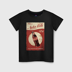 Футболка хлопковая детская Fallout Nuka Cola Poster Pop art, цвет: черный