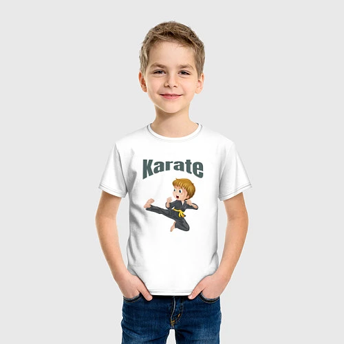 Детская футболка Карате , дизайн футболки для детей / Белый – фото 3