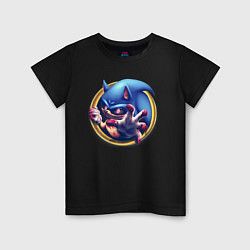 Футболка хлопковая детская Sonic Exe Horror, цвет: черный