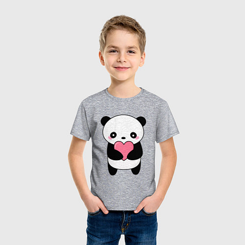 Детская футболка КАВАЙНЫЙ ПАНДА KAWAII PANDA / Меланж – фото 3