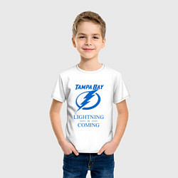 Футболка хлопковая детская Tampa Bay Lightning is coming, Тампа Бэй Лайтнинг, цвет: белый — фото 2