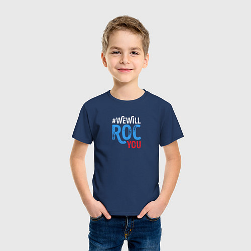 Детская футболка We Will ROC You / Тёмно-синий – фото 3